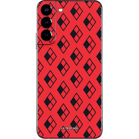 DC Comics Harley Quinn Logo Pattern Galaxy S22 Plus Skin
